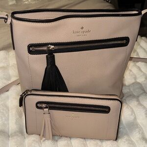Authentic Kate Spade Crossbody Bag with Wallet Pebble Leather EUC